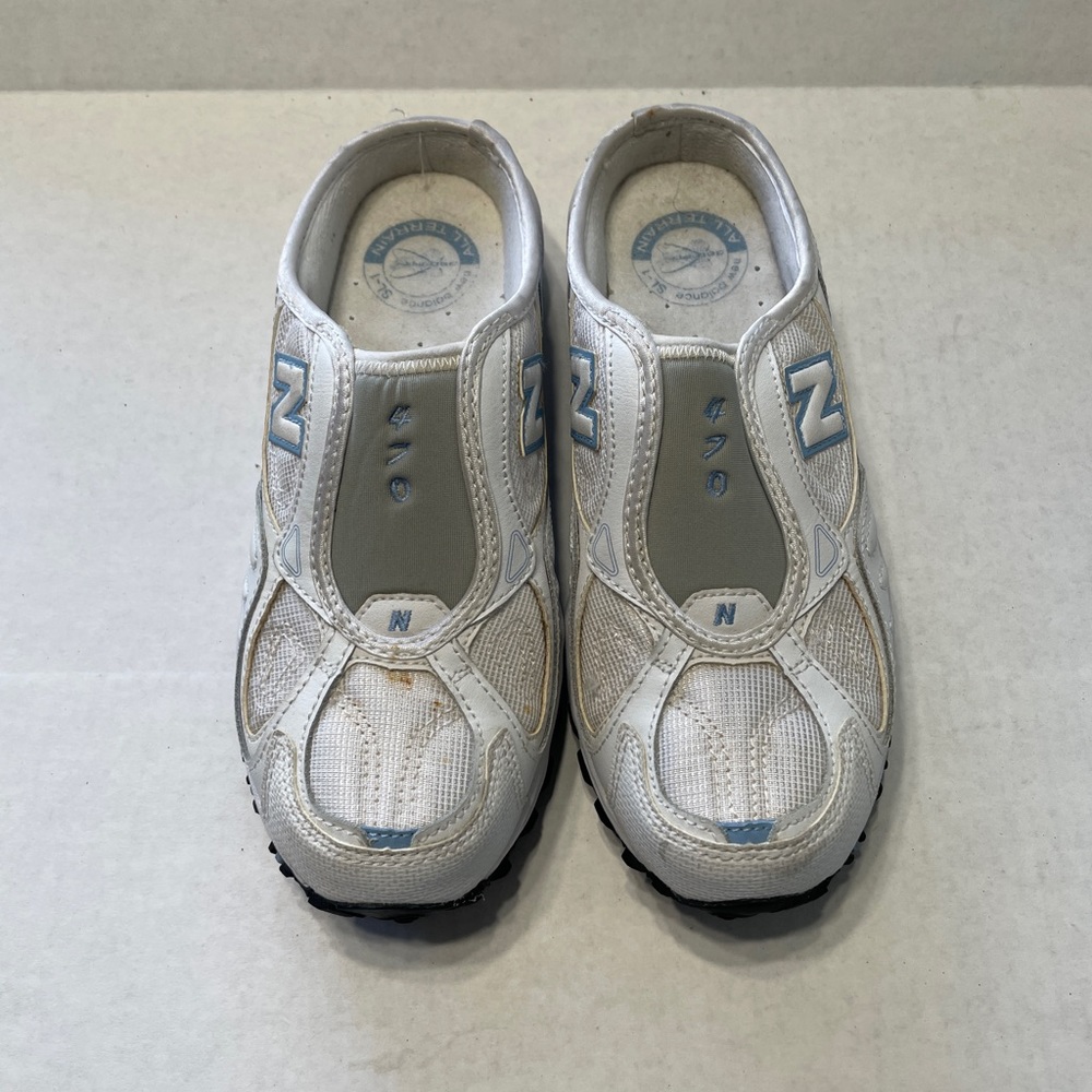 VTG New Balance 470 Mule Women 7 White Blue All Terrain Sandals